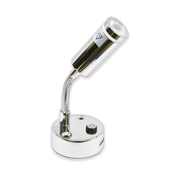 Dreamlighting LED Flexbile Crystal Reading Light with USB, DC12V, Cool White, Silver