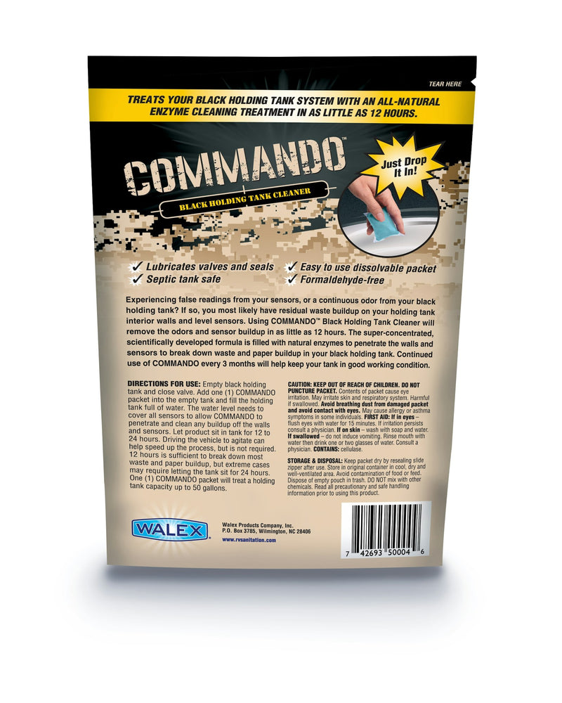 Walex Commando – Black Holding Tank Cleaner Sachets