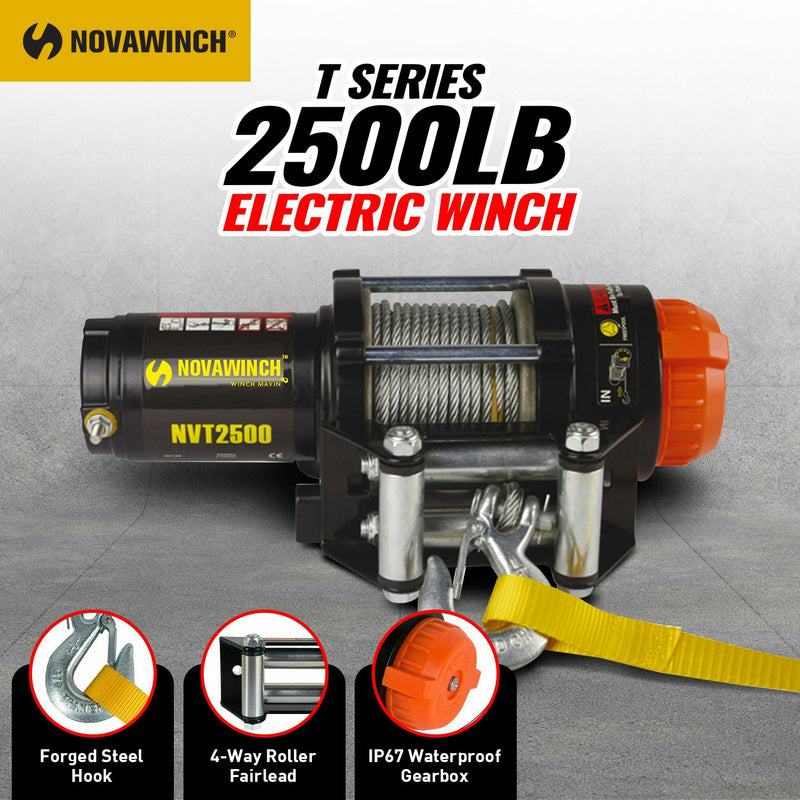 NovaWinch T Series 12V Electric Winch 1133KG 2500LBS