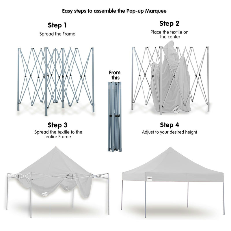 Wallaroo Gazebo Tent Marquee 3m x 3m PopUp Outdoor - White
