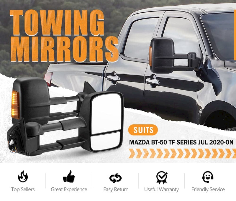 San Hima Extendable Towing Mirrors For Mazda BT50 BT-50 TF Series