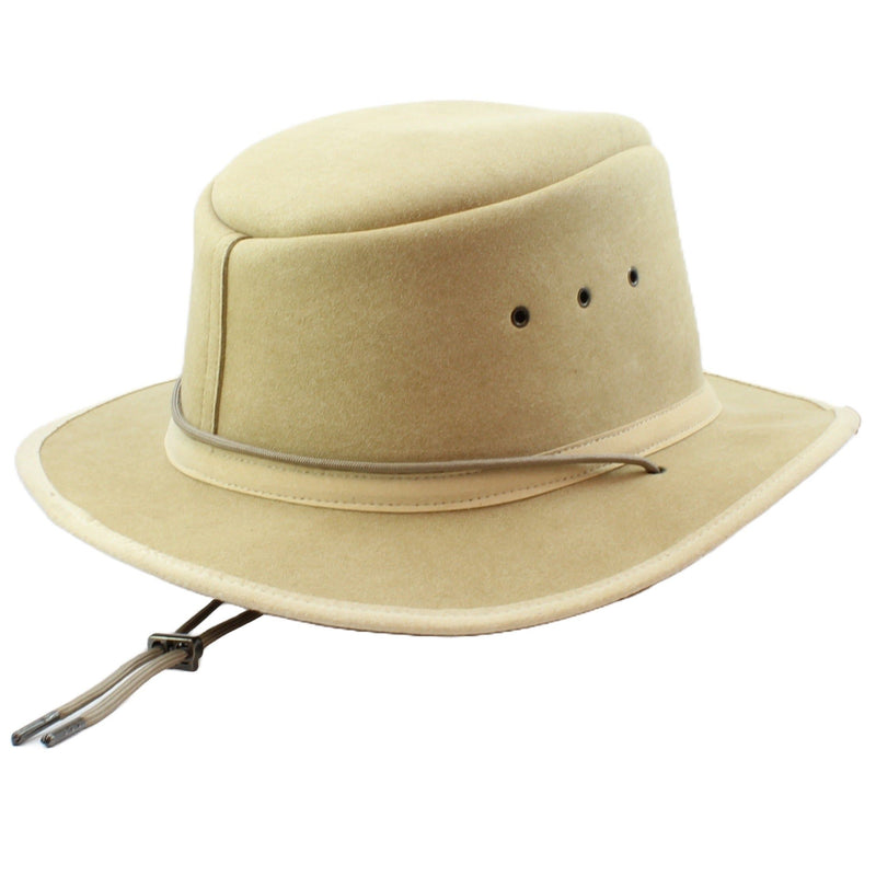 Argyle Synthetic Micro Suede Waterproof Hat with Chin Strap and Toggle - Sand