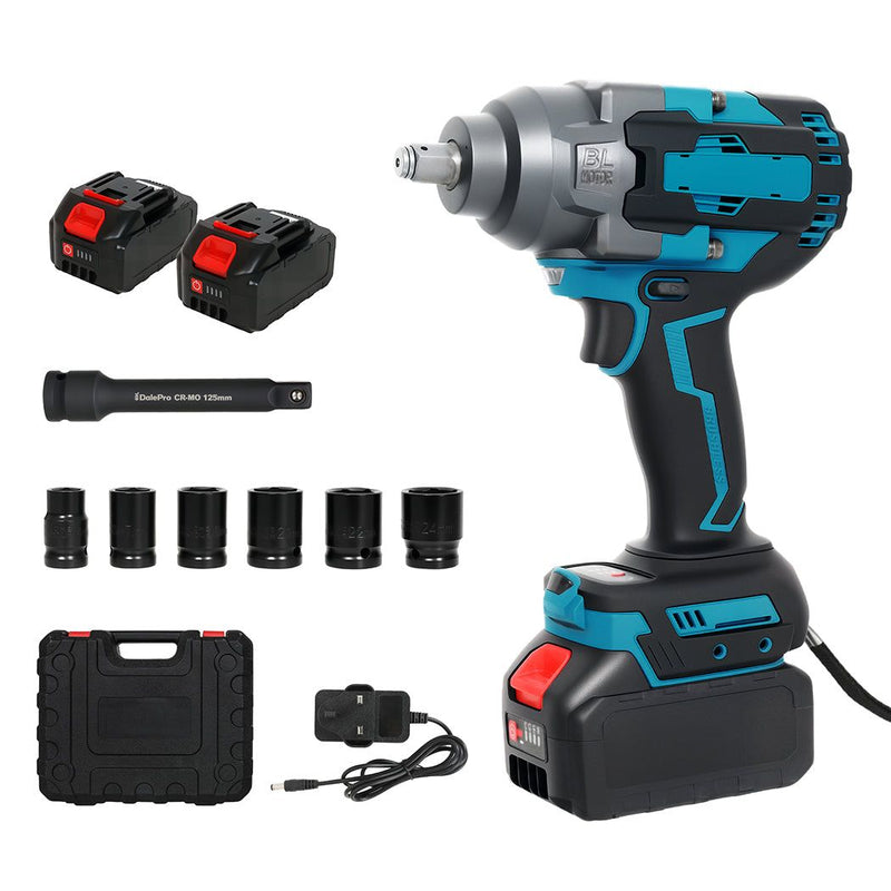 Traderight 21V Brushless Impact Wrench 1/2" Rattle Gun 2×4.0Ah 1200Nm Kit Set