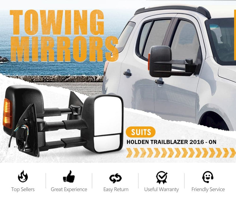 SAN HIMA Pair Extendable Towing Mirrors for Holden Trailblazer 2016-Current