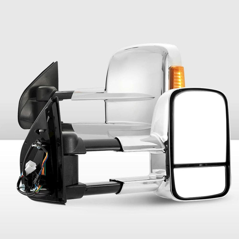 SAN HIMA Pair Chrome Extendable Towing Mirrors for Holden Trailblazer 2016-Current