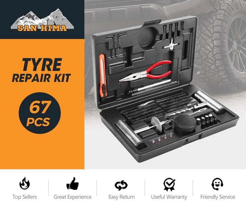 Tyre Repair Kit 67 Pcs Emergency Tools Set Car Truck Trailers