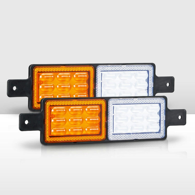 Lightfox Pair LED Bullbar Indicator Light  ARB Front Park DRL Sealed Submersible