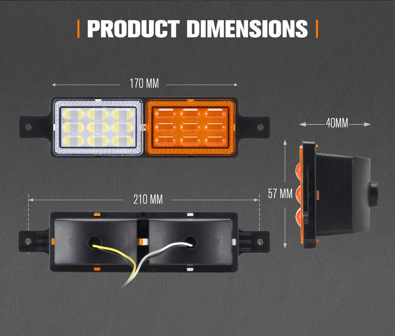 Lightfox Pair LED Bullbar Indicator Light  ARB Front Park DRL Sealed Submersible