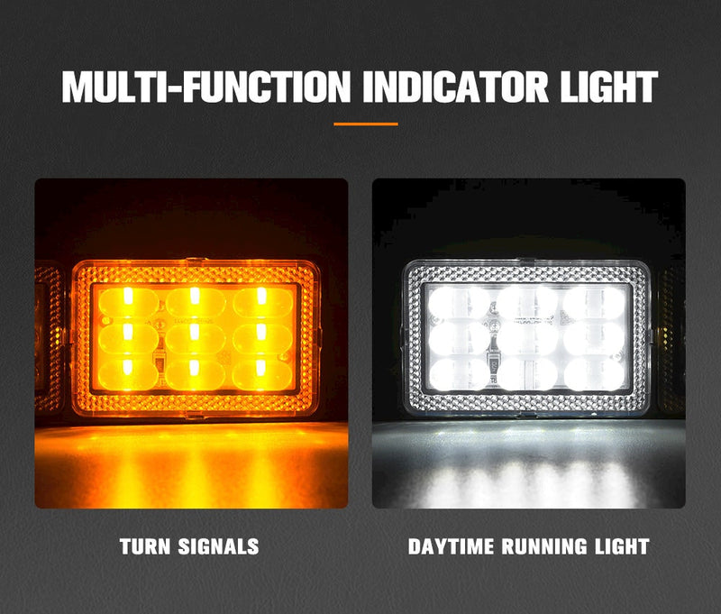 Lightfox Pair LED Bullbar Indicator Light  ARB Front Park DRL Sealed Submersible