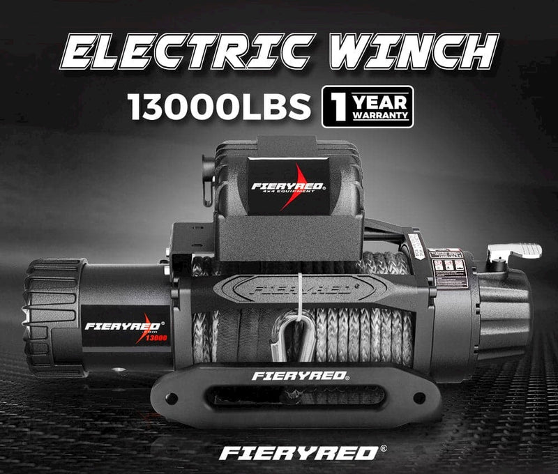 12V 13000LBS Electric Winch Synthetic Rope