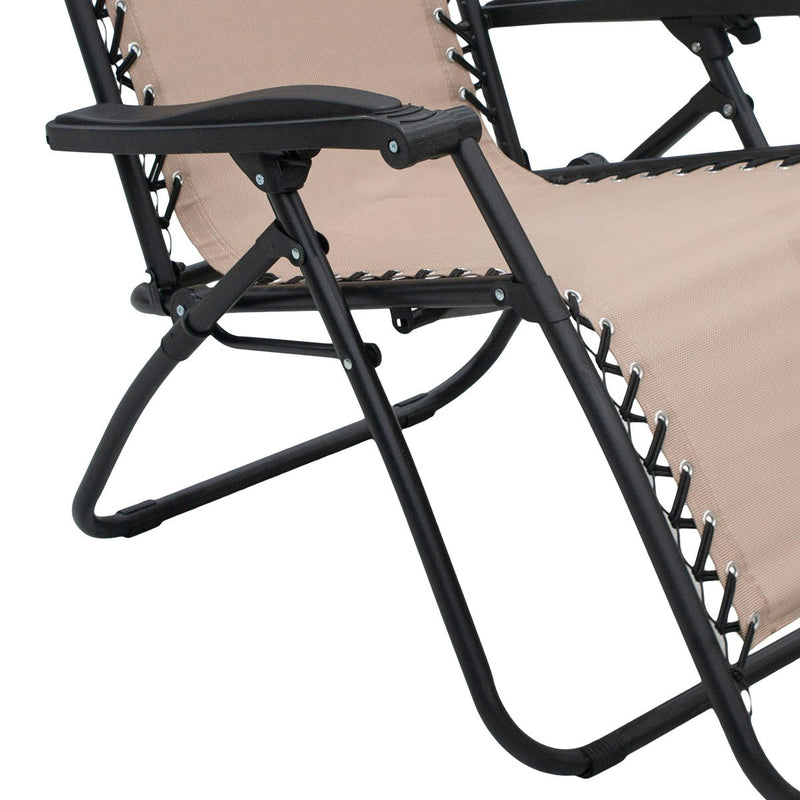 Wallaroo Zero Gravity Reclining Deck Camping Chair - Beige