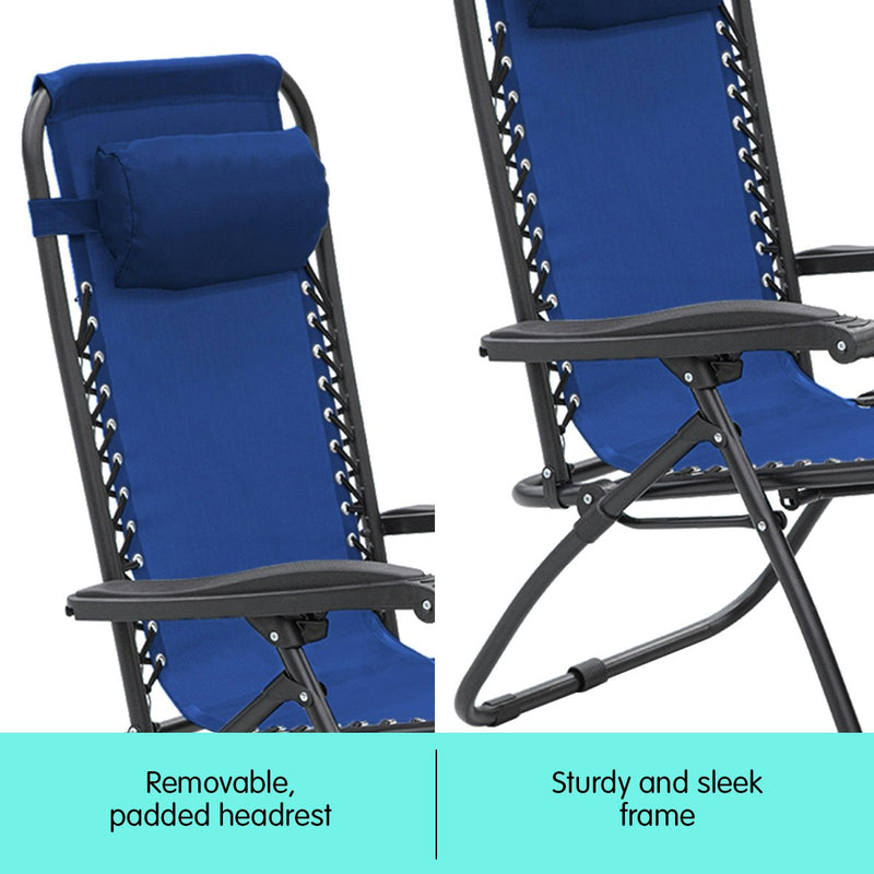 Wallaroo Zero Gravity Reclining Deck Chair - Blue