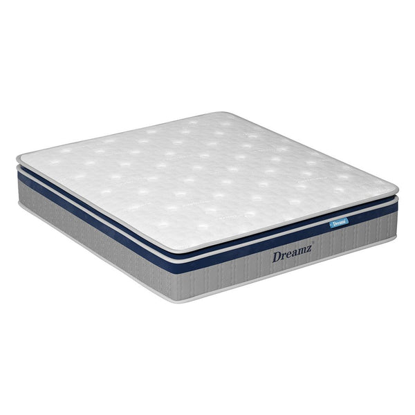 DreamZ Spring Mattress Pillow Top 7 Zone Pocket Spring Memory Foam 32cm Double