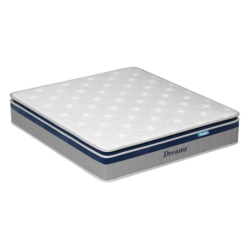 DreamZ Spring Mattress Pillow Top 7 Zone Pocket Spring Memory Foam 32cm Double