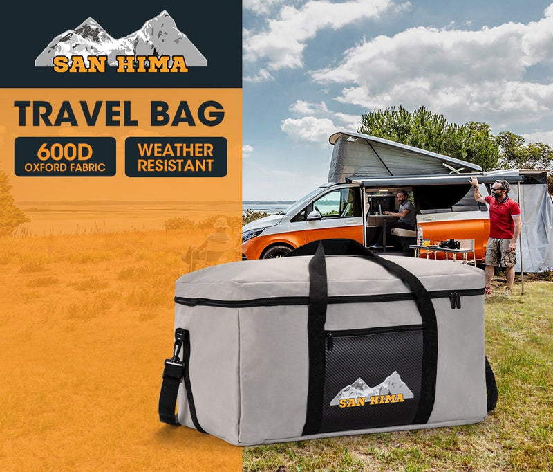 SAN HIMA Canvas Travel Bag BBQ Storage Bag Water Resistant Outdoor Camping 70L