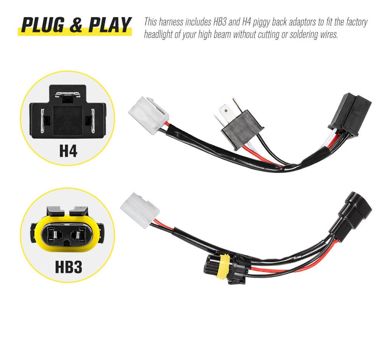 Lightfox 2 Way Dual Connector Plug & Play Smart Harness High Beam