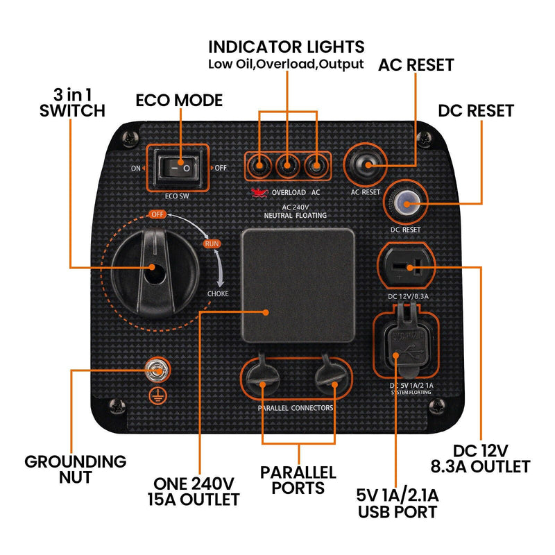 Inverter Generator 3500W Pure Sine Wave 12V/240V