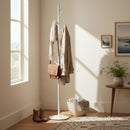 Levede Coat Rack Hat Clothes Stand Hanger Garment Hook Tree Rail Organizer White