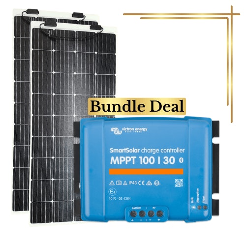 Sunman eArc 2x 175W Flexible Solar Panel, Victron SmartSolar MPPT 100/30 & Wiring Kit