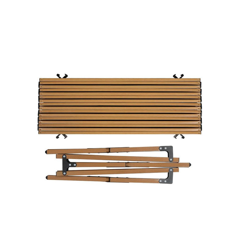 Foldable Table and Chair Set for Camping - Oak Colour