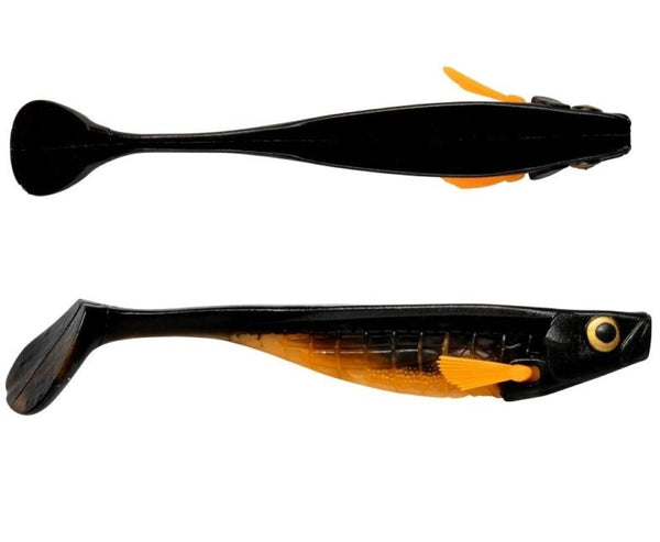 18cm Storm RIP T-Bone Soft Shad Lure With Multi Depth Screw - Black/Orange