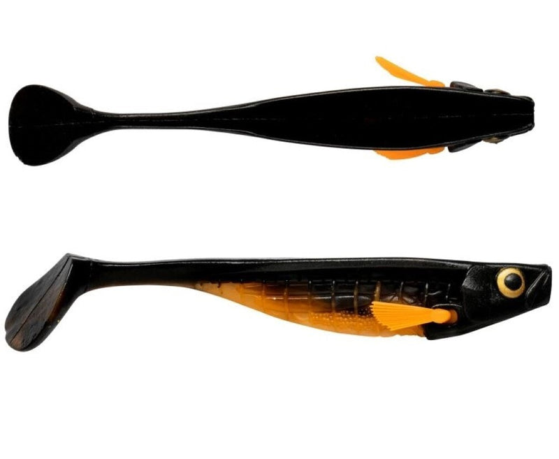 18cm Storm RIP T-Bone Soft Shad Lure With Multi Depth Screw - Black/Orange