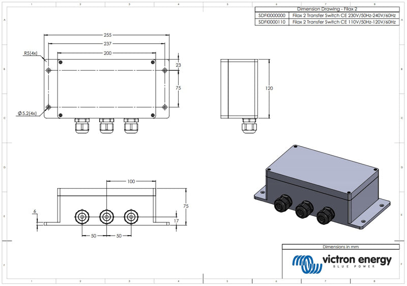 Victron Filax 2 Transfer Switch CE 230V/50Hz-240V/60Hz