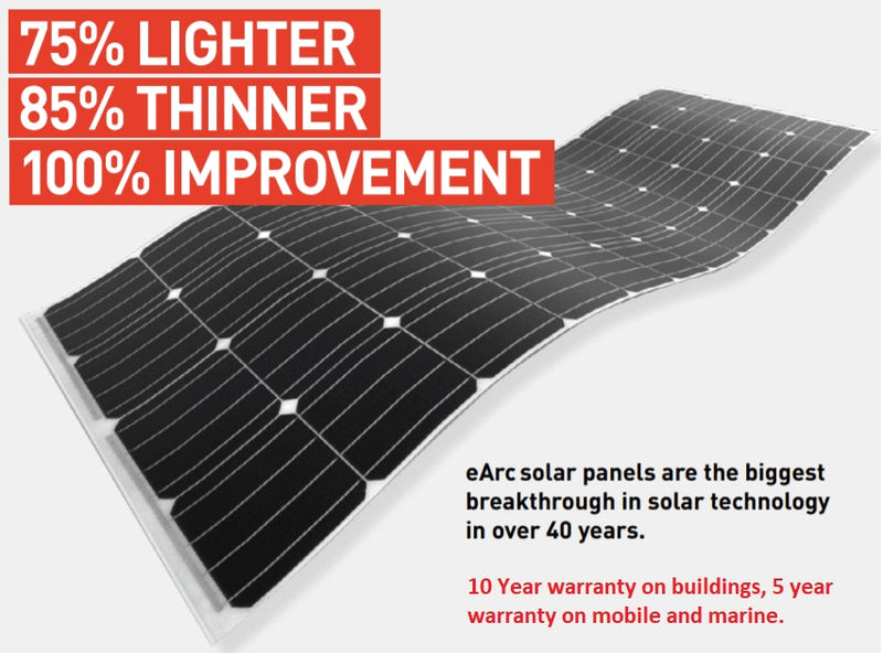 Sunman eArc 100W Flexible Solar Panel - High Efficiency Cut Cells