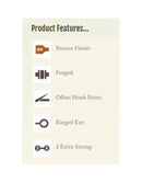 1 Box of Mustad 542 Bronze French Viking 2x Strong Fishing Hooks