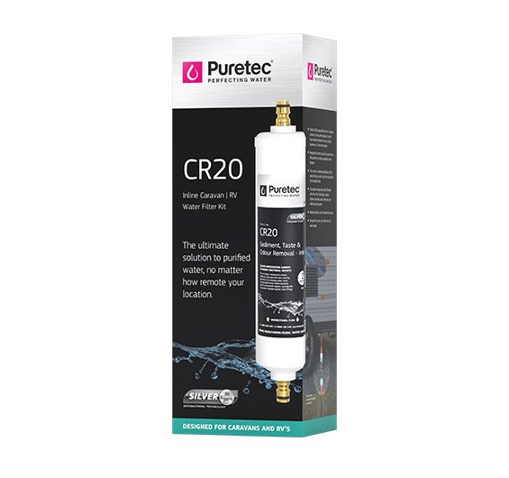 Puretec Caravan Inline Filter with Brass Hose Connectors, Capacity 7500 litres