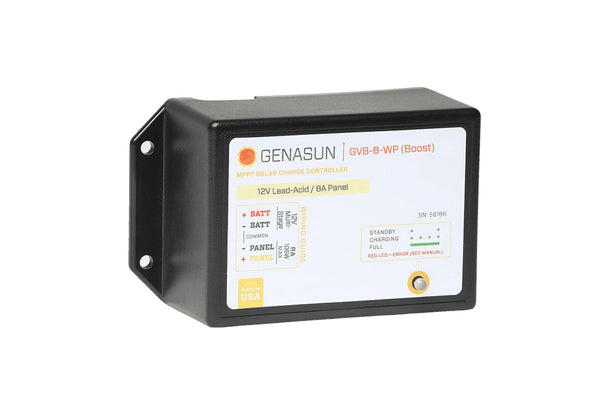 Genasun 8A MPPT 12V Voltage Boost (Lead-Acid) - Waterproof Solar Charge Controller