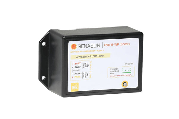 Genasun 8A MPPT 48V Voltage Boost (Lead-Acid) - Waterproof Solar Charge Controller