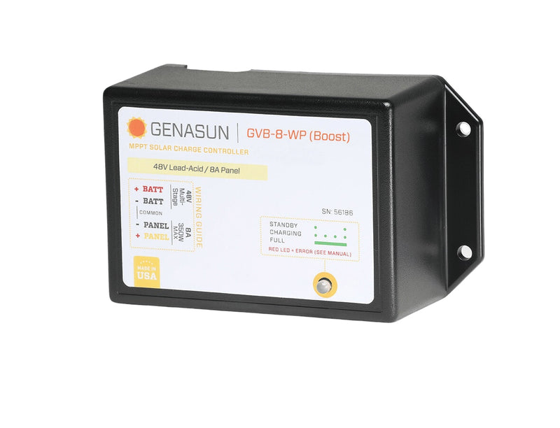 Genasun 8A MPPT 48V Voltage Boost (Lead-Acid) - Waterproof Solar Charge Controller