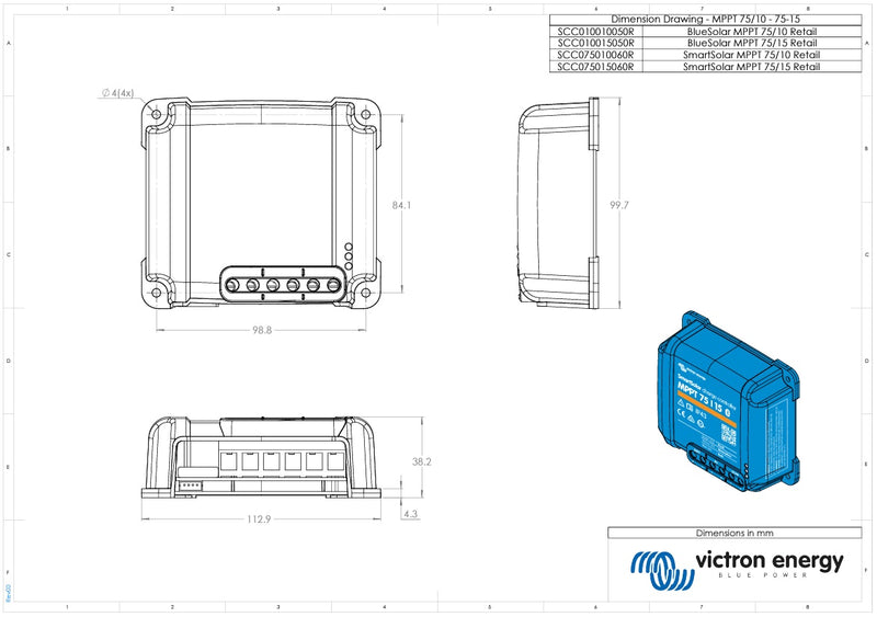 Victron 12/24V 15A BlueSolar MPPT 75/15 Non-Bluetooth Solar Charge Controller