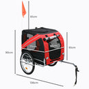 Pawz Pet Bike Trailer Foldable Pet Stroller Outdoor Cycling With Sunroof Large