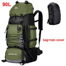 90L Tactical Camping Backpack Military-Style Green