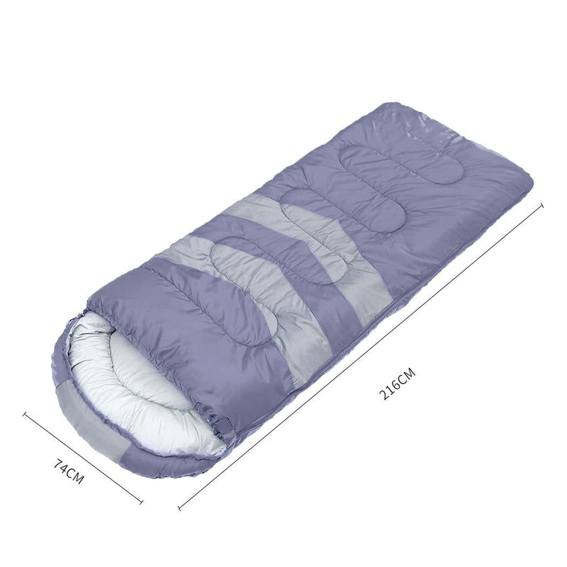 Mountview Single Sleeping Bag Bags Outdoor Camping Hiking Thermal -10℃ Tent Grey