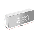 Traderight Group  Alarm Clock Digital Led Mirror Desk Table Temperature Time Snooze USB Battery