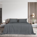 Dreamz Fitted Sheet Set Pillowcase Bamboo King Charcoal Summer 4Pcs