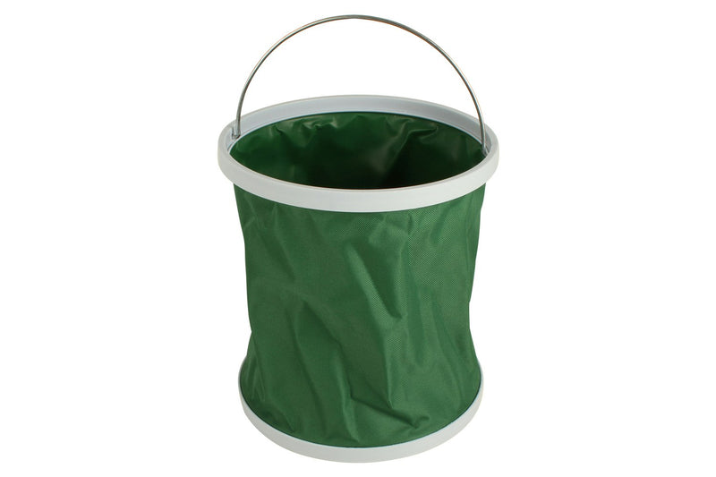 2x Wildtrak Camping Collapsible Round 11L Bucket Storage w/ Carry Handle Green