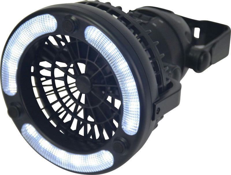 Wildtrak 2-in-1 Portable 18.5cm LED Light & Fan Outdoor Camping Lantern Black
