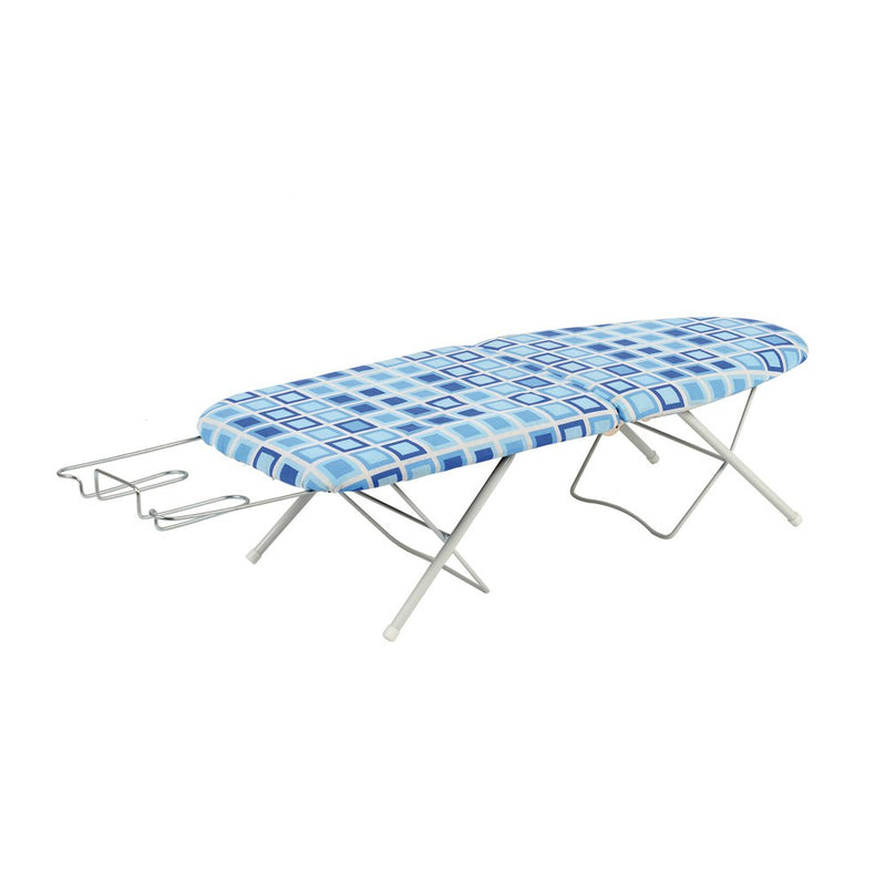 Oztrail Fold-In-Half Retractable Clothes Ironing Board w/ Folding Legs Blue