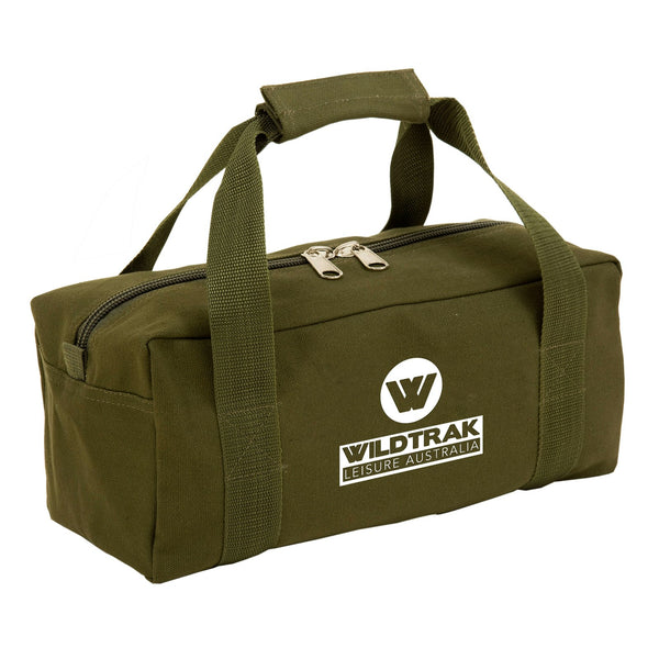 Wildtrak 46x18cm Cotton Canvas Tool Bag Outdoor Camping Carry Storage Moss Green