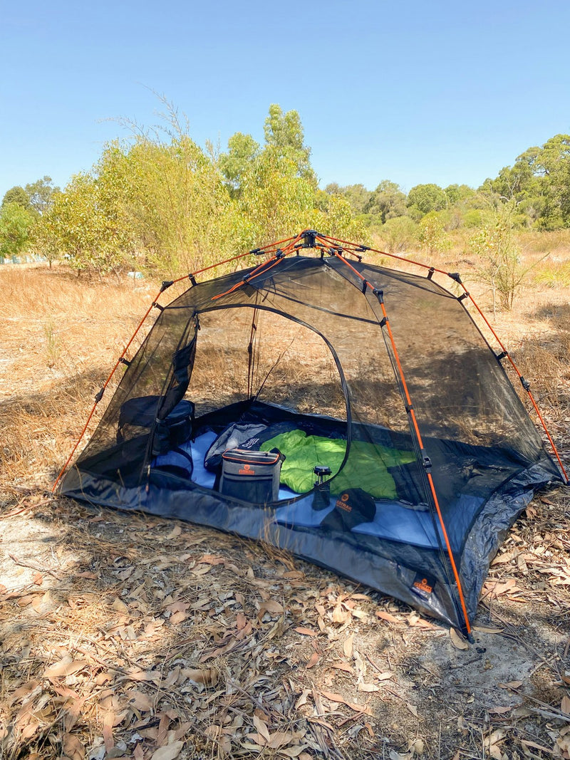 Wildtrak Easy Up 2-Person Mozzie 220cm Dome Camping Tent Outdoor Shelter Black