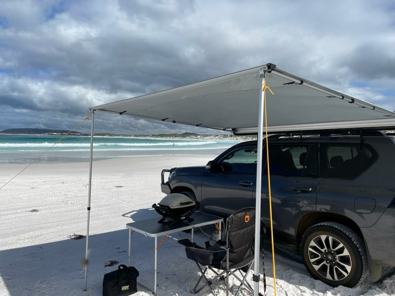 Wildtrak Evo 250 Deluxe 2.5x2.5m 4WD Side Awning 600D Canvas For Caravan Silver