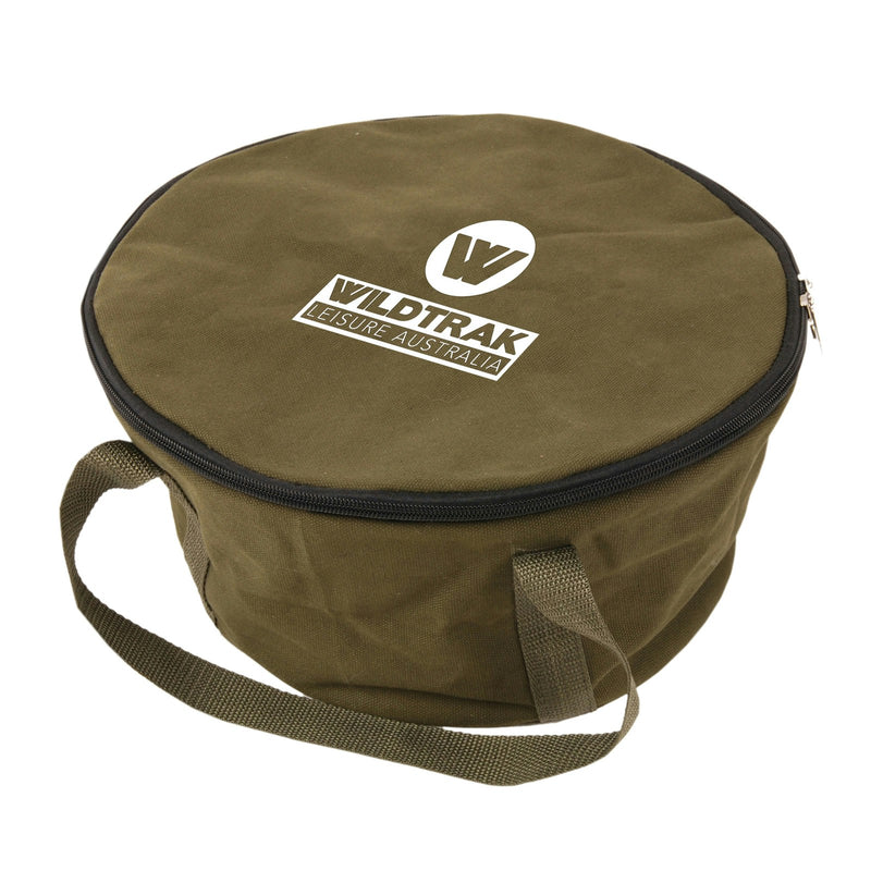 Wildtrak 4.5qt/30cm Canvas Bag Carry Storage Container For Camp Oven Pot Green