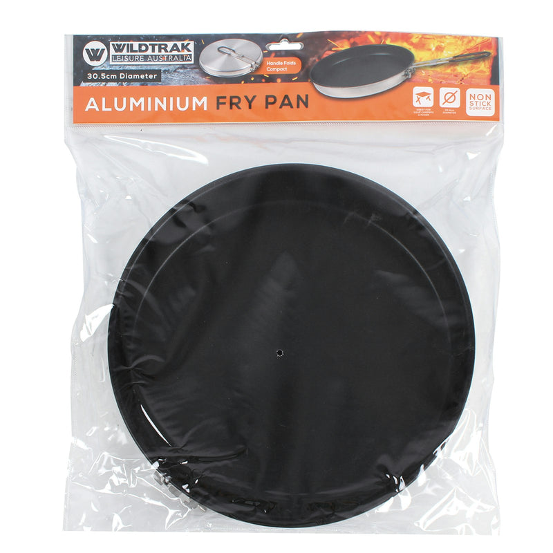 Wildtrak Aluminium 30.5cm Non-Stick Frying Pan Camping Outdoor Cookware Black