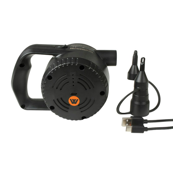 Wildtrak Rechargeable 16cm Electric Air Pump For Inflatable Outdoor Camping BLK