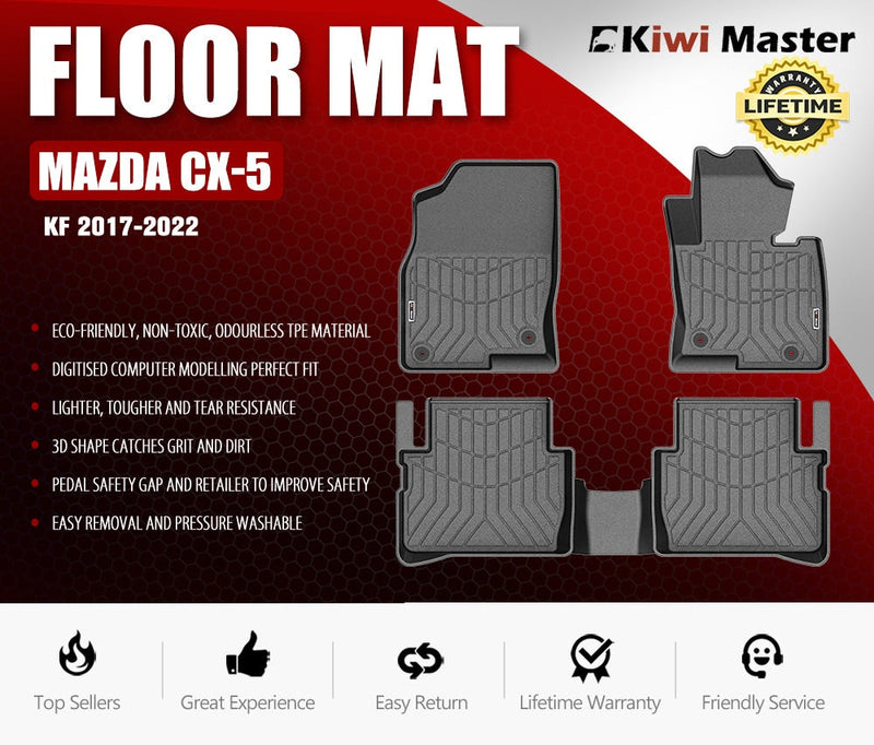 KIWI MASTER 3D TPE Car Floor Mats Fit Mazda CX-5 KF 2017-2022