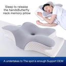 Butterfly-Shaped Memory Foam Pillow Slow Rebound Cow Horn Design Grey